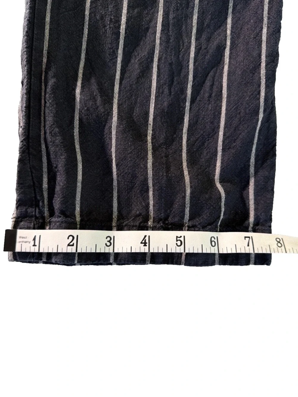 Reformation Striped Black/White Striped Linen Ankle Pants Women's Sz 4 High Rise